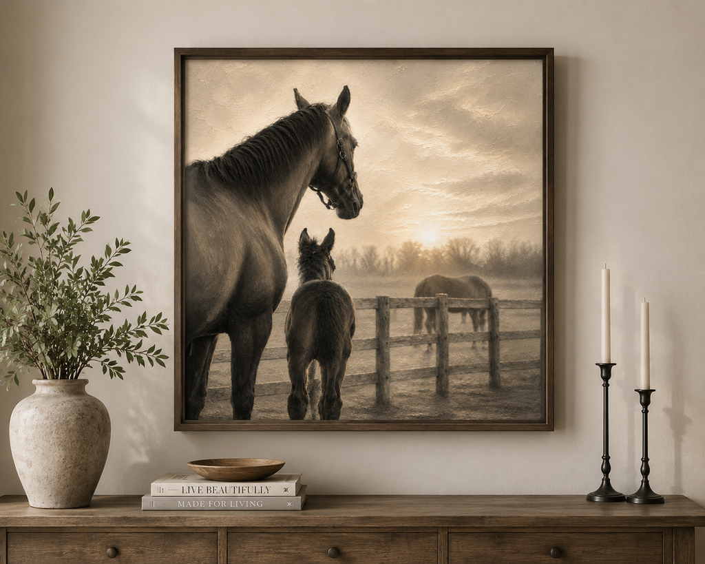 Mare and foal light